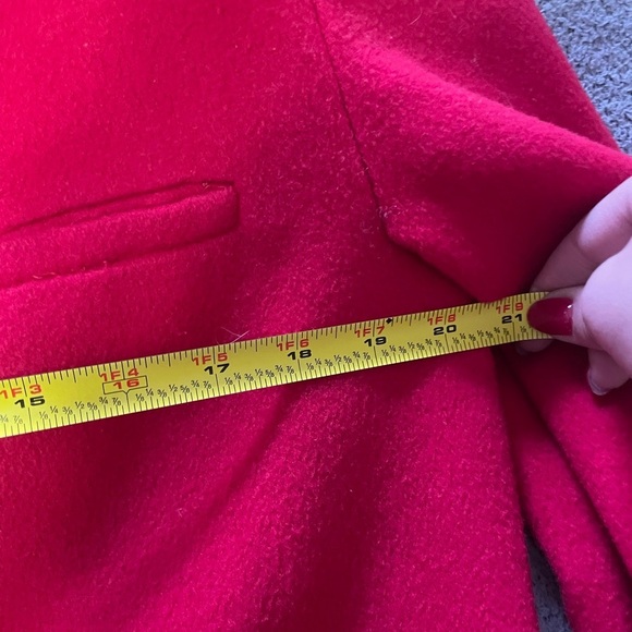 Wool Elegant Red Women's Coat - Picture 10 of 13